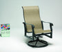 Woodard Cortland Sling High-Back Swivel Rocking Dining Arm Chair