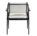 Woodard Daytona Padded Sling Dining Arm Chair, stackable extruded aluminum with a padded sling seat and back