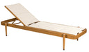 Woodard Daytona Padded Sling Adjustable Chaise Lounge, shown in a wood-grain premium finish (similar to Aged Teak)