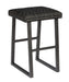 Woodard Harper Backless Bar Stool in Charcoal Gray weave