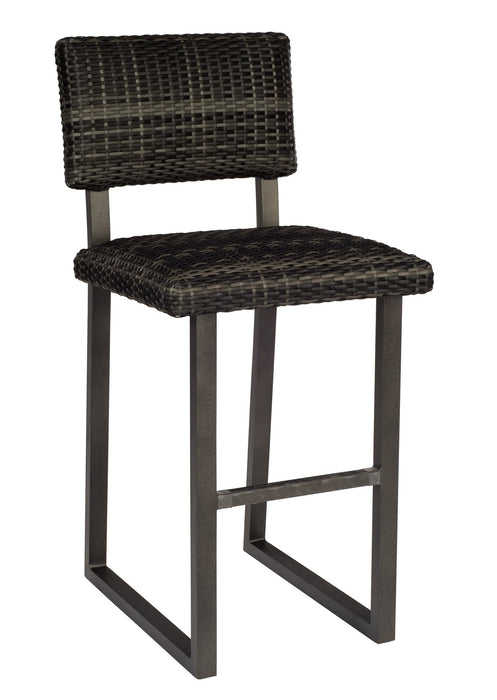 Woodard Harper Bar Stool in Charcoal Gray weave