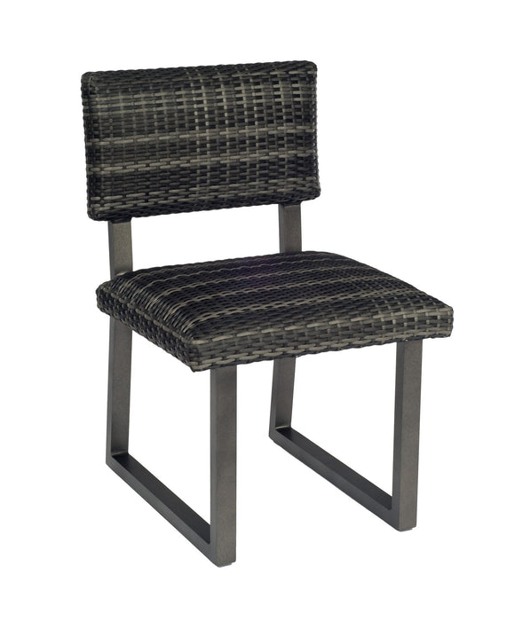 Woodard Harper Dining Side Chair in Charcoal Gray weave