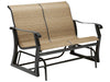 Woodard Cortland Sling Gliding Love Seat, angle view