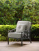 Woodard 16 inch square button pillow on a Woodard lounge chair
