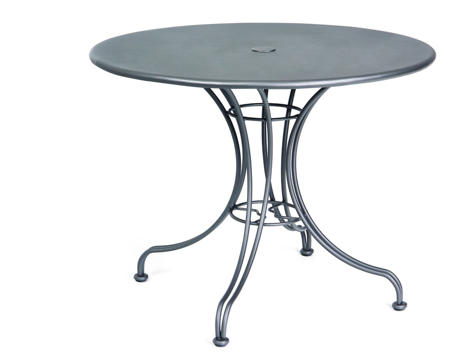 Woodard Solid Top Universal Base Iron Table, 36" Round Dining