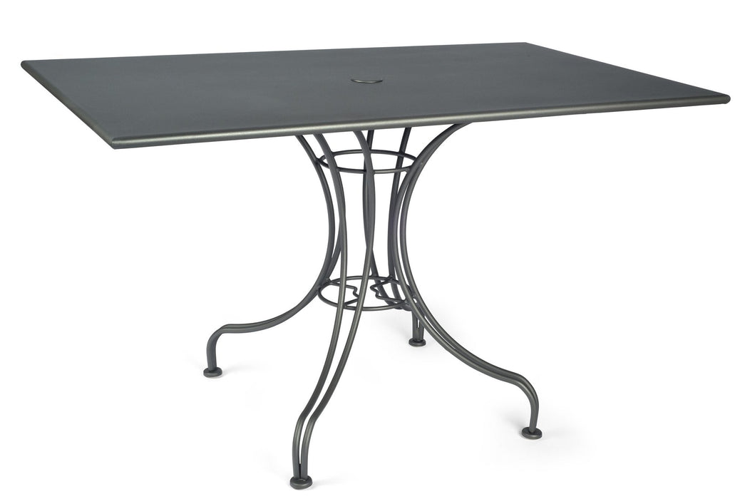 Woodard Solid Top Universal Base Iron Table, 48" x 30" Rectangular Dining
