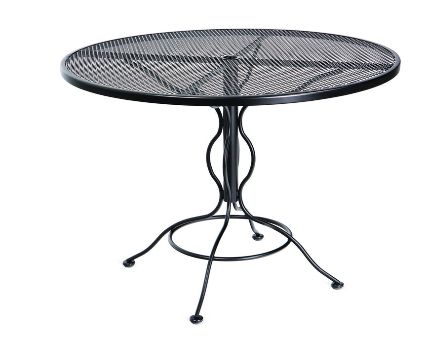 Wrought Iron Mesh Top 48" Round Umbrella Table (included)