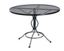 Woodard Wrought Iron Mesh Top Round Umbrella Table, 48" Round