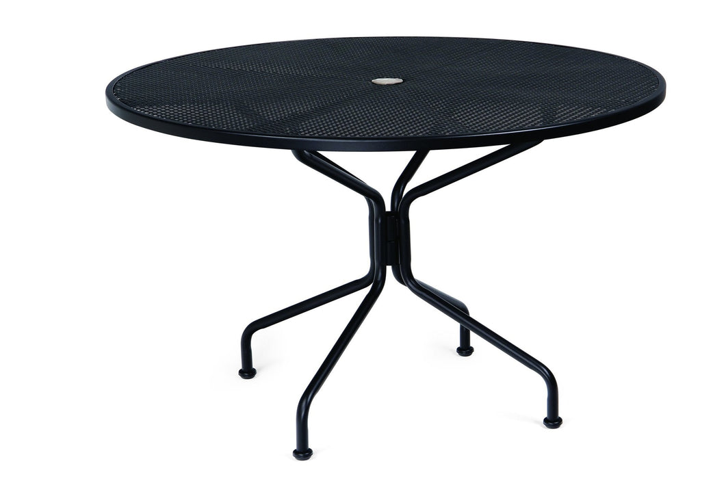 Woodard Premium Mesh Top 8-Spoke Umbrella Dining Table, 48" Round