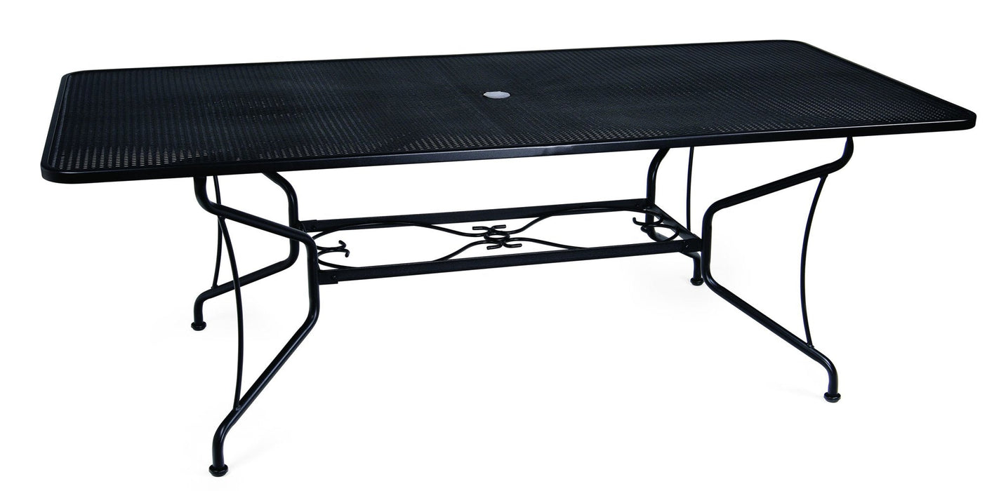Woodard Premium Mesh Top 8-Spoke Umbrella Dining Table, 42" x 84" Rectangular