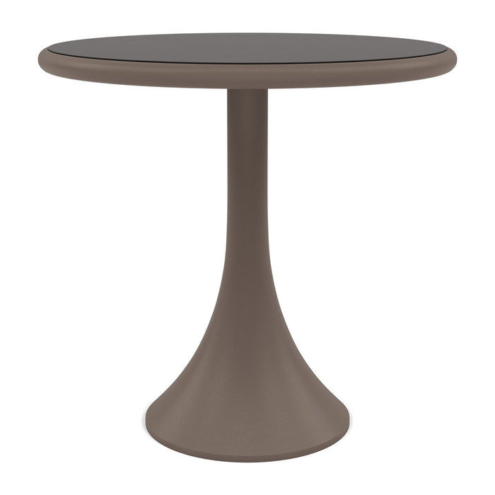 Woodard Profile Sintered Stone Umbrella Dining Table, 30" Round Pedestal, Dark Grey top
