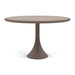Woodard Profile Sintered Stone Umbrella Dining Table, 48" Round Pedestal, Light Travertine top