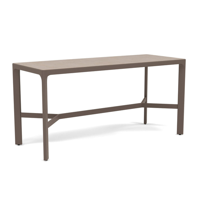 Woodard Profile 28" x 72" Sintered Stone Bar & Counter Table, Counter Height, Light Travertine top