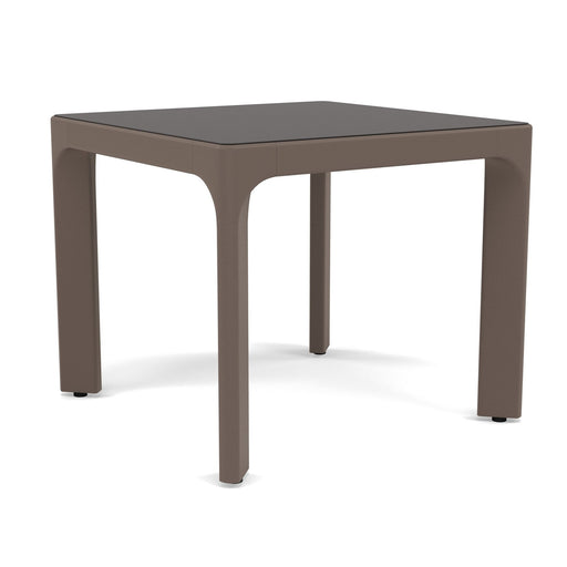 Woodard Profile 24" Square Sintered Stone Side Table, Dark Grey