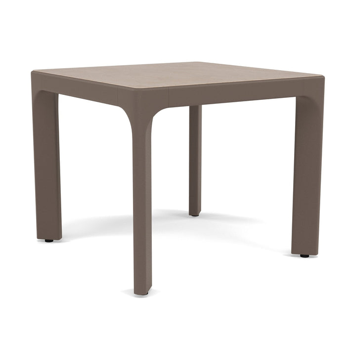 Woodard Profile 24" Square Sintered Stone Side Table, Light Travertine