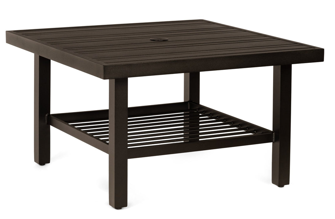 Woodard Tri-Slat Top Elite Base Coffee Table, 36" Square