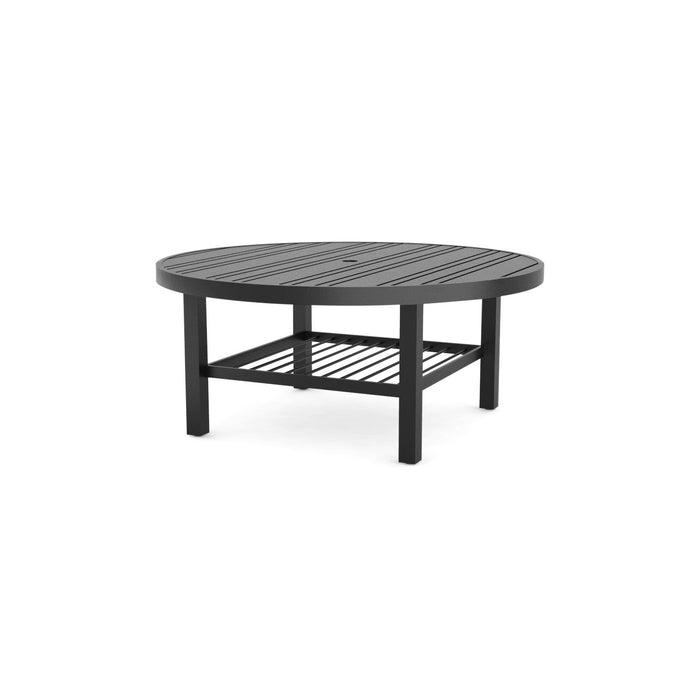 Woodard Tri-Slat Top Elite Base Coffee Table, 48" Round