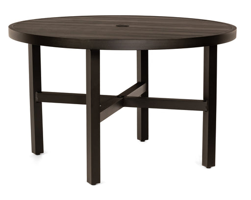 Woodard Tri-Slat Top Elite Base Umbrella Dining Table, 48" Round