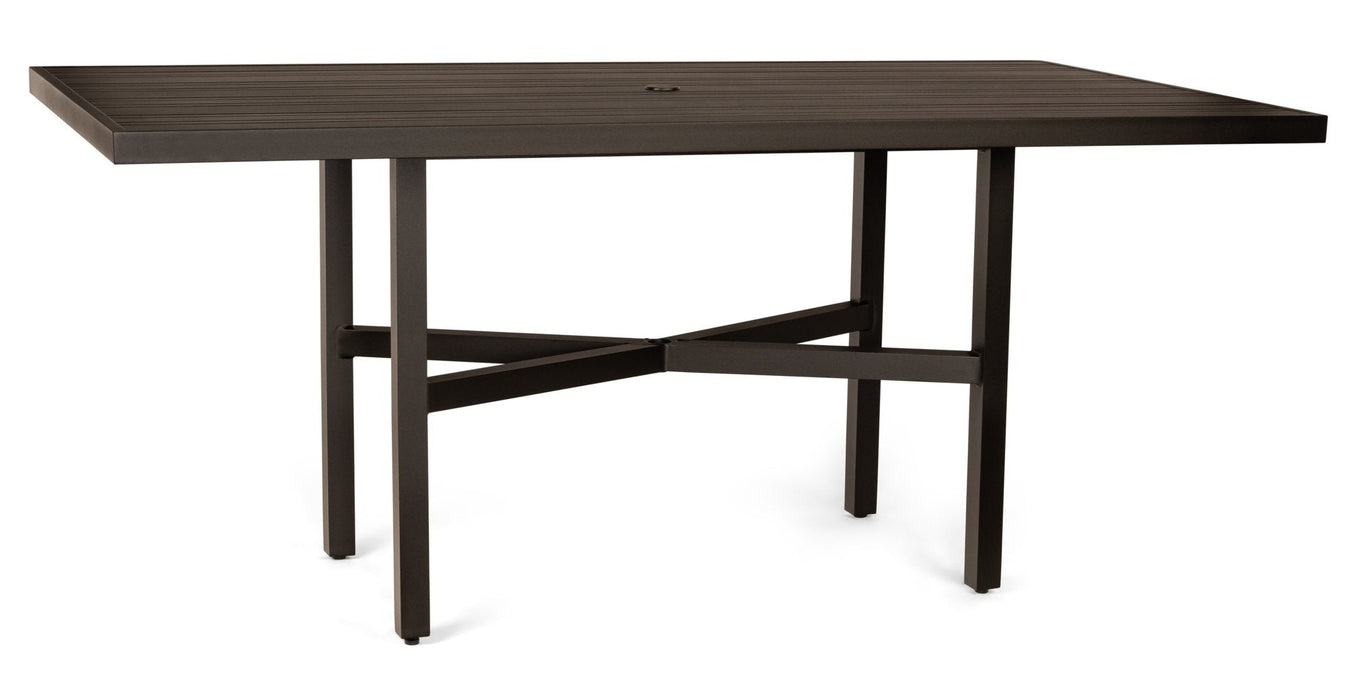 Woodard Tri-Slat Top Elite Base Bar & Counter Table, 42" x 84" Rectangular Counter Height
