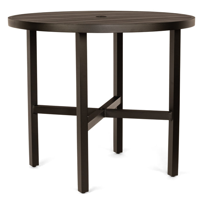 Woodard Tri-Slat Top Elite Base Bar & Counter Table, 48" Round Bar Height
