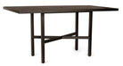 Woodard Tri-Slat Top Elite Base Bar & Counter Table, 42" x 84" Rectangular Bar Height