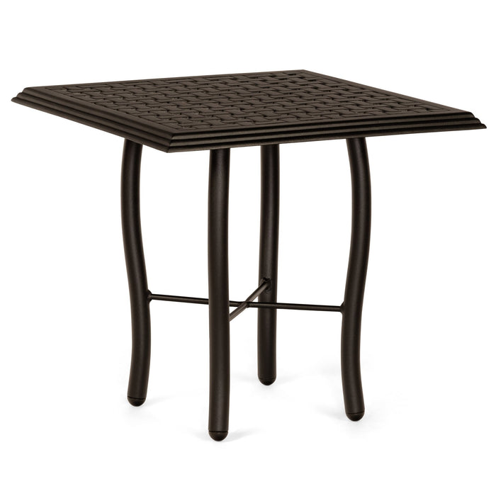Woodard Thatch Top Tribeca Base Side Table, 22" Square