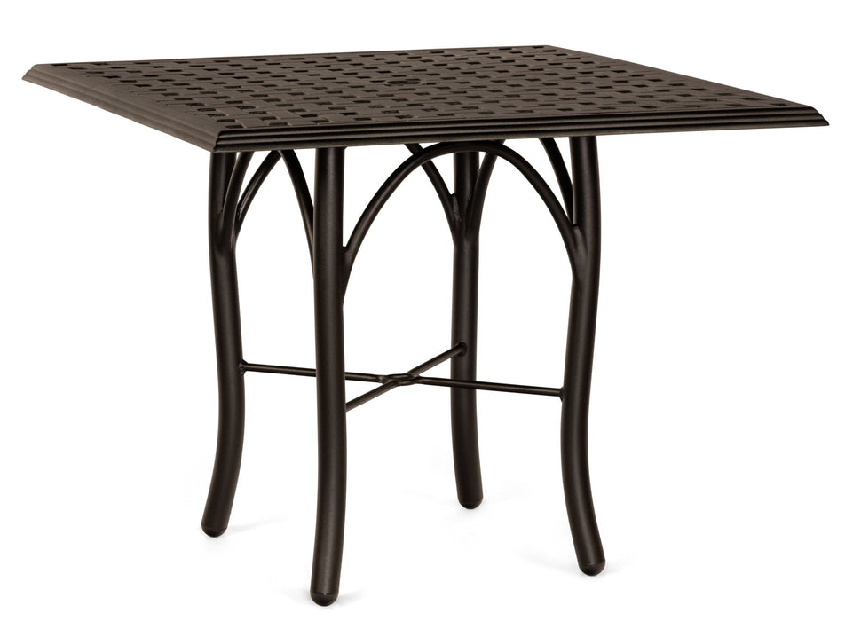 Woodard Thatch Top Tribeca Base Umbrella Dining Table, 36" Square Bistro