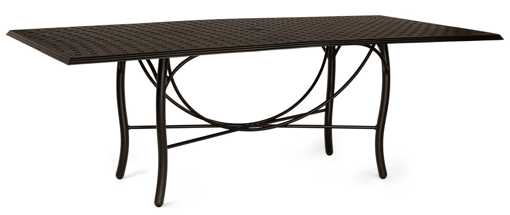 Woodard Thatch Top Tribeca Base Umbrella Dining Table, 42" x 84" Rectangular