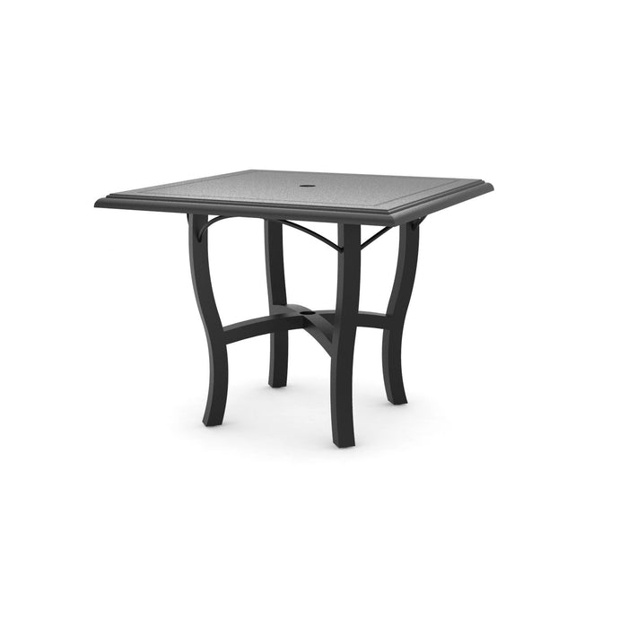 Woodard Solid Cast Top Carson Base Umbrella Dining Table, 36" Square