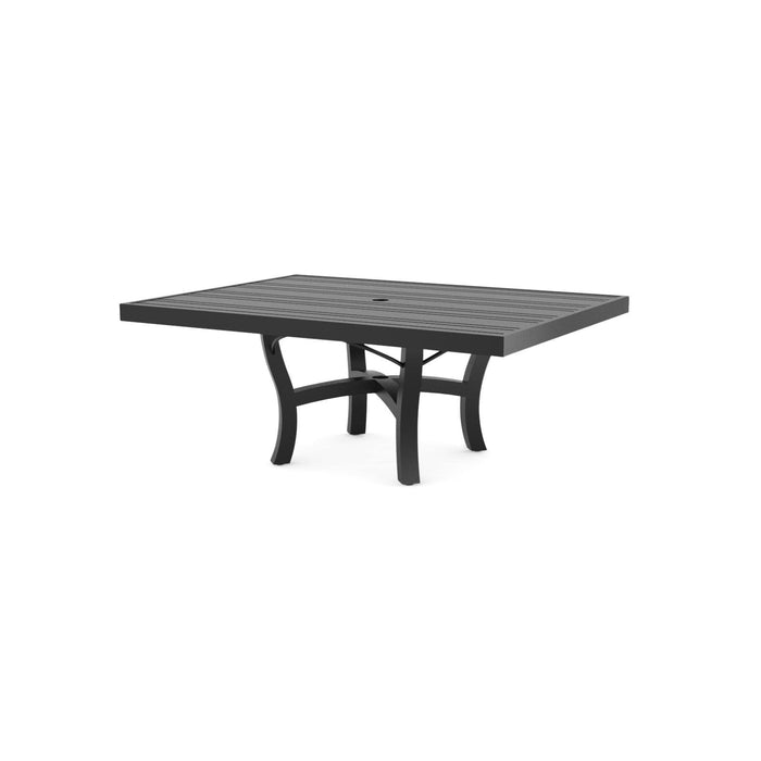Woodard Tri-Slat Top Carson Base Umbrella Coffee Table, 36" x 48" Rectangular