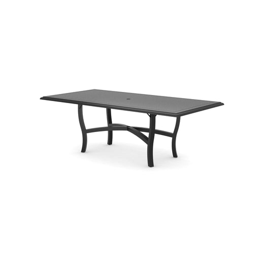 Woodard Solid Cast Top Carson Base Umbrella Dining Table, 42" x 84" Rectangular