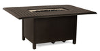 Woodard Thatch 42" x 60" Rectangular Chat Height Fire Table, Default