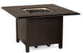 Woodard Solid Cast 42" Square Chat Height Fire Table, Default