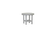 Woodard Tri-Slat Top Elite Base 22" round side table in a lighter finish