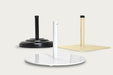 Woodard market umbrella bases in black, white and almond