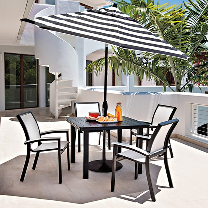 Telescope Casual Slat Balcony Height Table With 42" Square Table Top