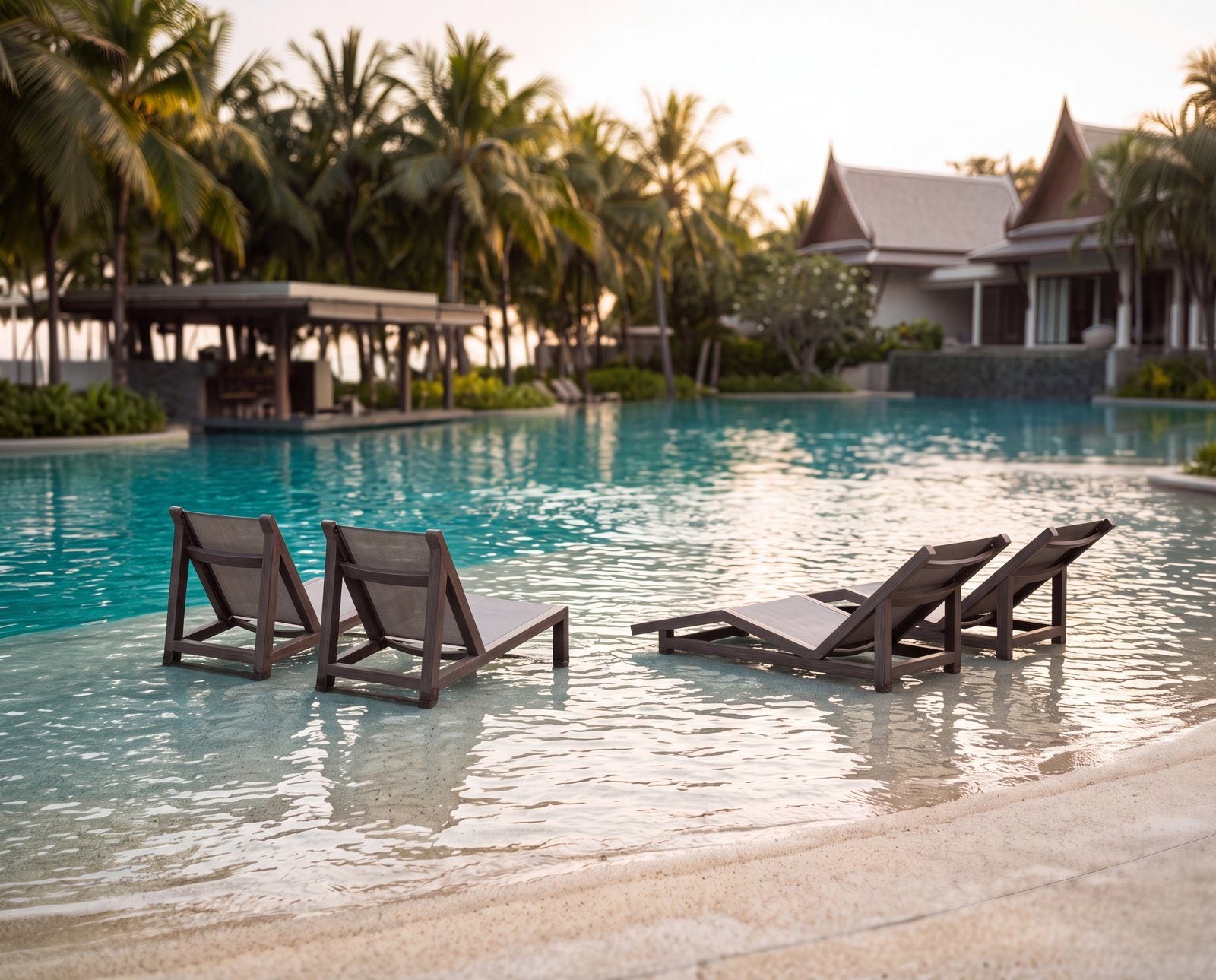 Sierra Baja sling chairs in the pool