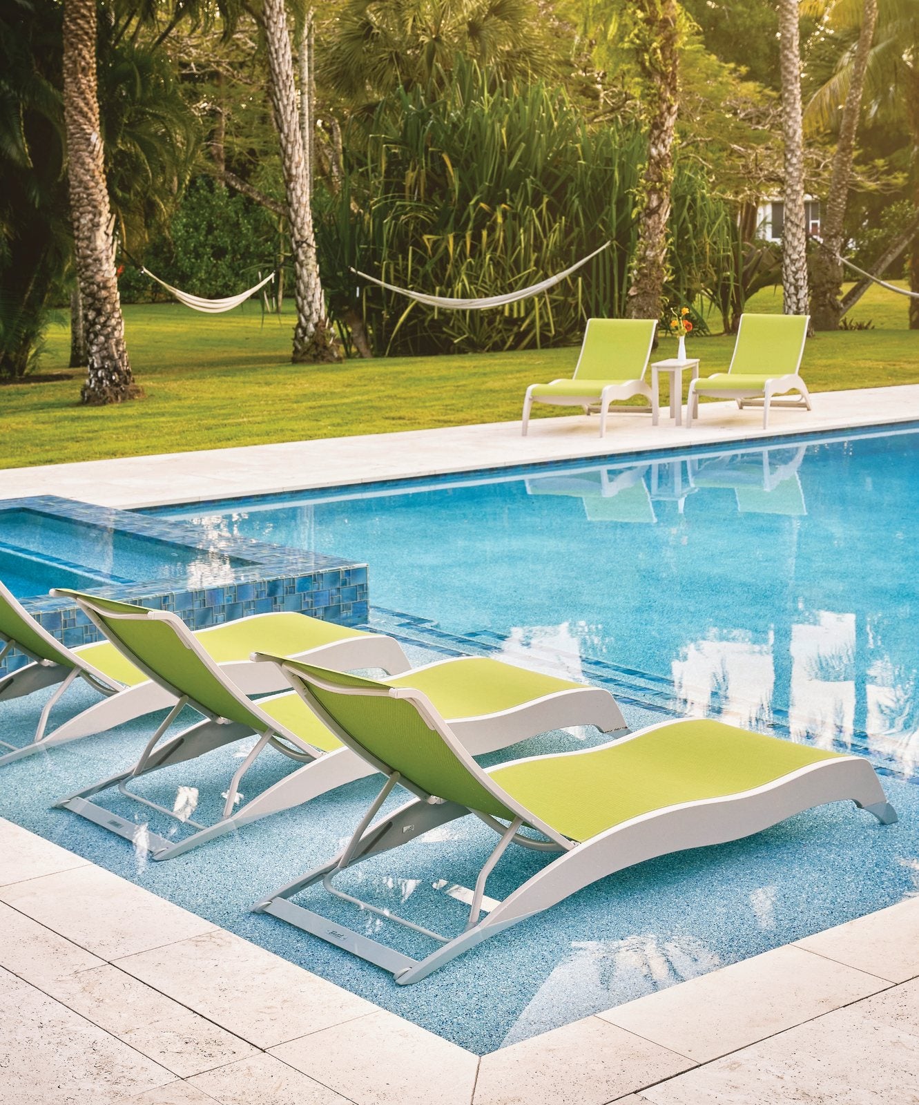 Dune chaises in the pool