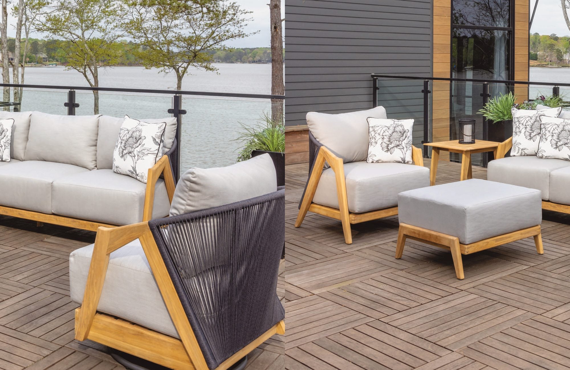 Alpine teak and rope seating