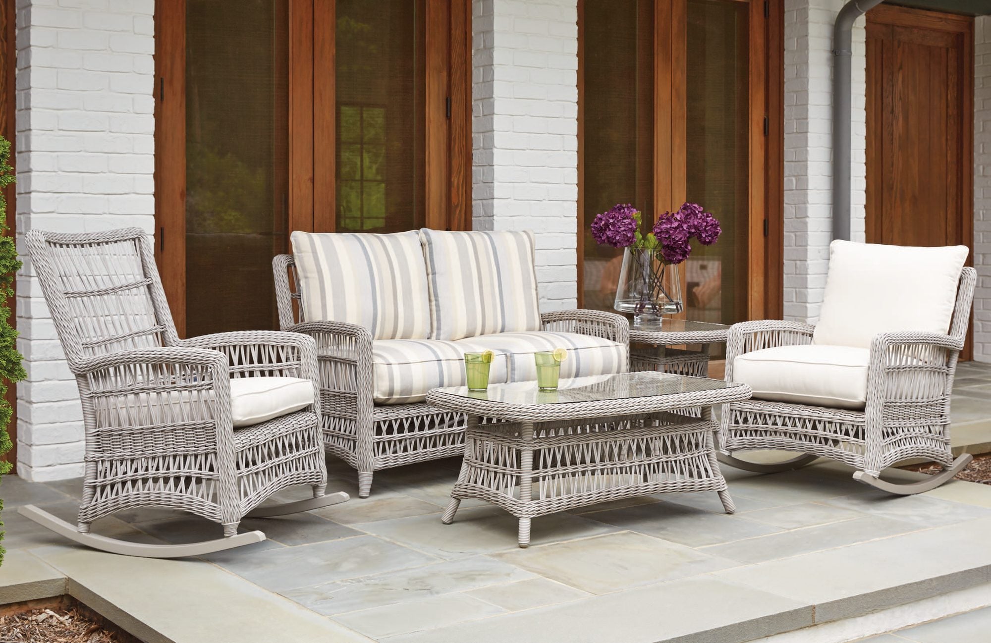 Mackinac porch rockers and loveseat