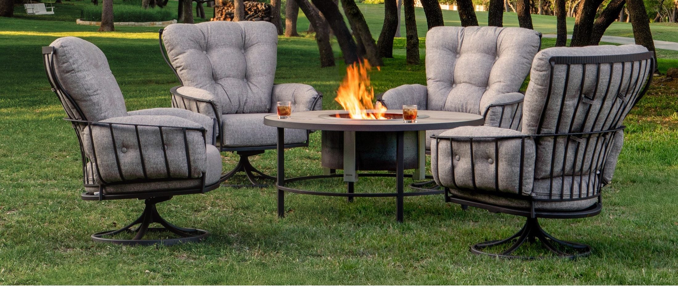 Monterra swivel rockers around the fire