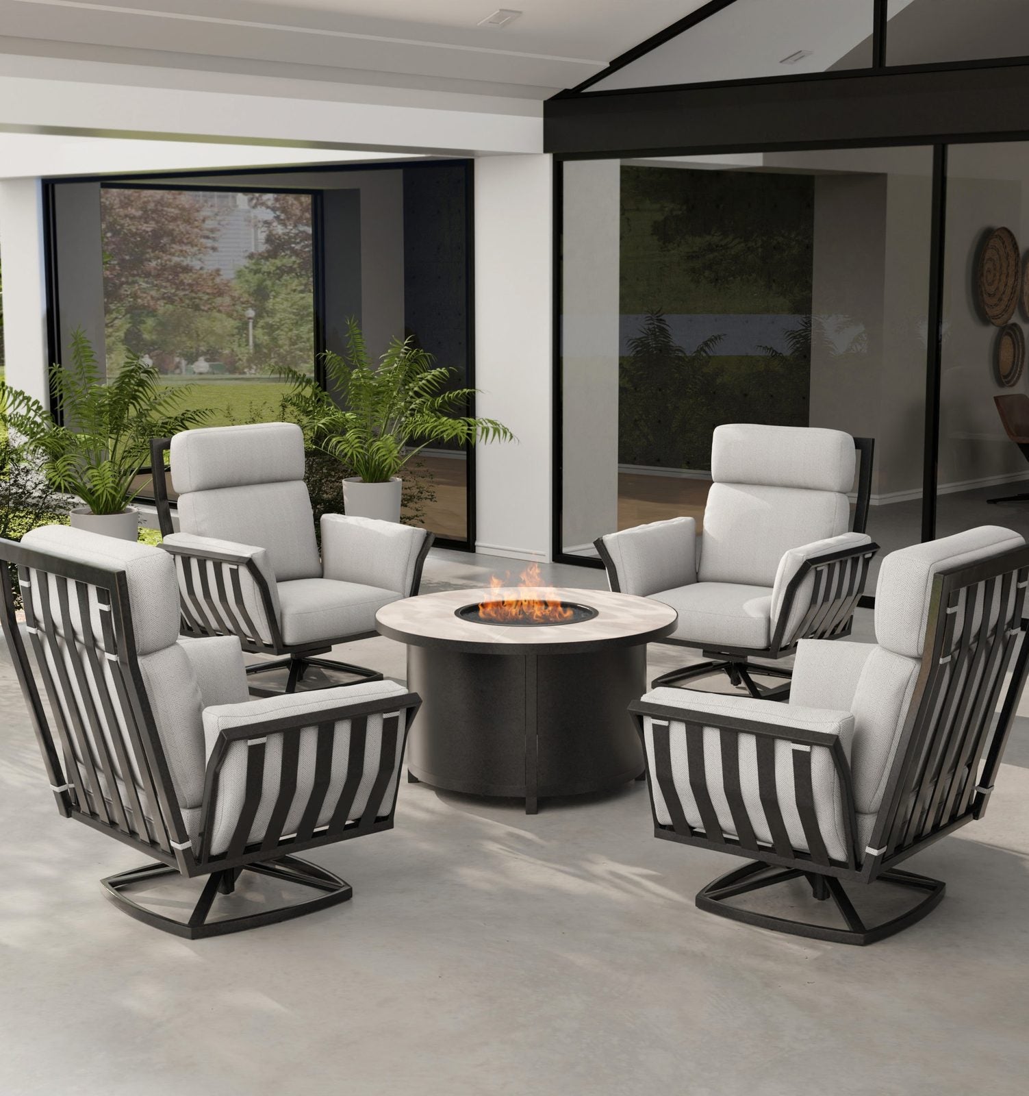 Aris swivel rockers in the pavilion
